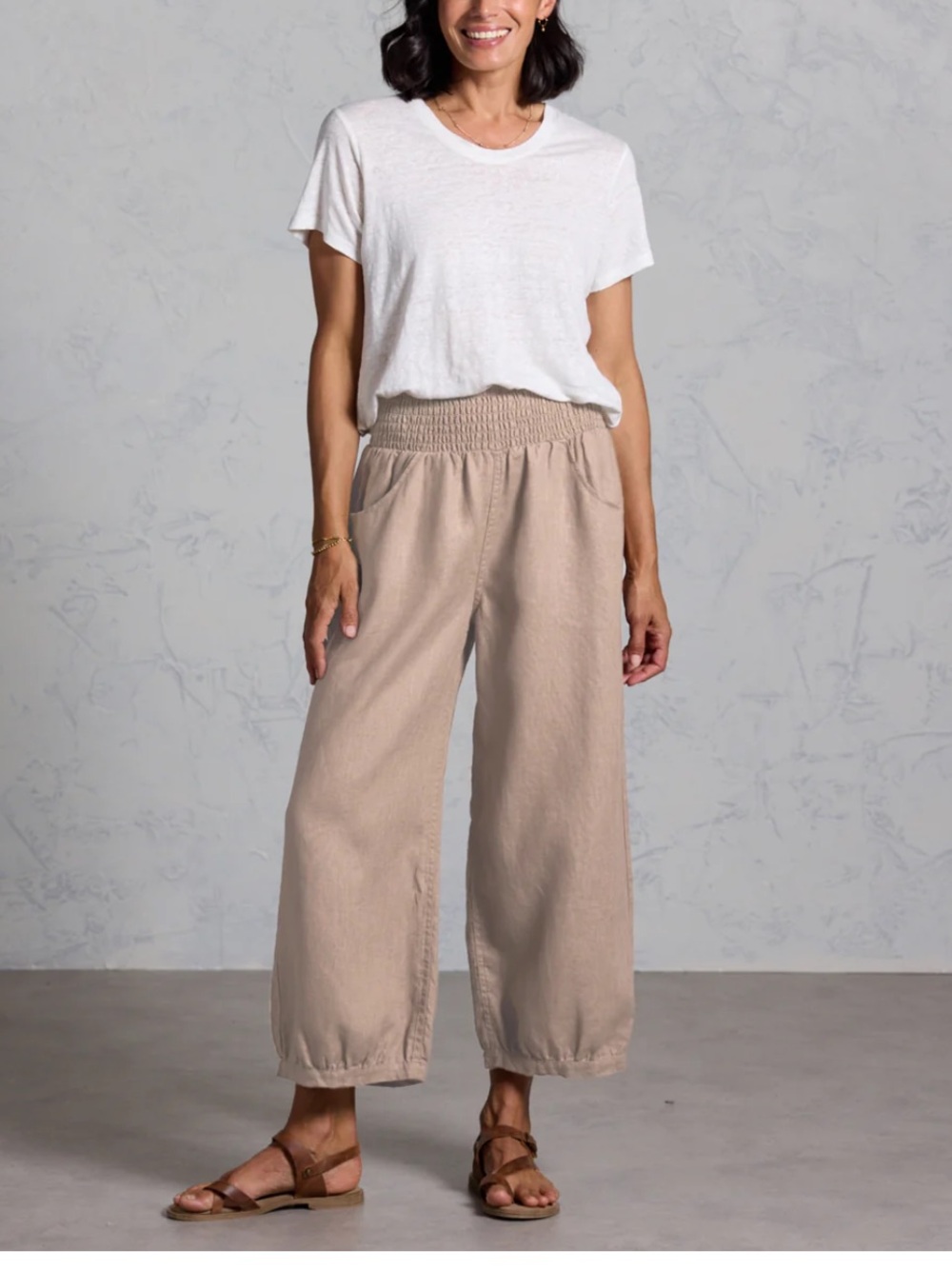 Nomad the Label French Sadhu Linen Women's Wide-Leg Pants Regular Fit Tuffet